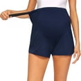 thumbnail image 3 of Ohufall Womens Maternity Workout Shorts Summer Soft Comfy Elastic High Waist Athletic Short Pants Fashion Loose Breathable Casual Pregnancy Shorts, 3 of 5