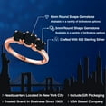 thumbnail image 2 of Gem Stone King 18K Rose Gold Plated Silver Black Onyx Engagement Ring for Women | 1.75 Cttw | Round 6MM | Gemstone December Birthstone | Size 5, 2 of 6