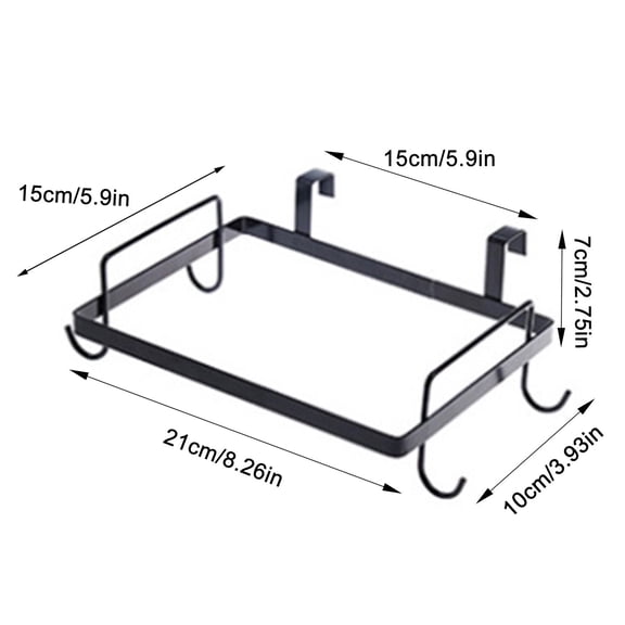 Clearance Under $4.19! 1PC Cabinet Garbage Bag Hanger, Kitchen Trash Bag Holder Rack for Cabinet Door, Iron, for Kitchen Storage, (One Size, Black)