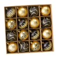 thumbnail image 3 of 16 piezas de adornos navideños de bolas colgantes, manualidades, colgantes, decoraciones navideñas para Acción de y festividades. oro negro, 3 of 8