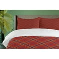 thumbnail image 4 of Ambesonne Plaid Duvet Cover Sets, Traditional British Retro, 2-Queen, Burgundy Deep Sky Blue, 4 of 7