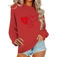 thumbnail image 6 of SYMOID Womens Red Heart Print Love Themed Sweatshirt - 100% Polyester Long Sleeve Loose Fit Casual Pullover (XS-XL) for Daily & Valentine's Day,Size M, 6 of 6