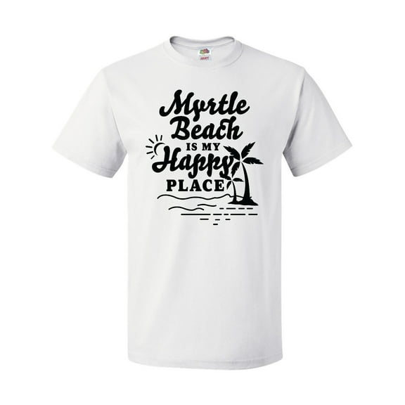 Inktastic Myrtle Beach is My Happy Place with Palm Trees T-Shirt