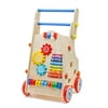 Multi-function Adjustable Wood Baby Walker Infant First Step Hand Push Walking Assistant