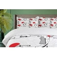 thumbnail image 4 of Ambesonne East Duvet Cover Sets, Modern Japanese, 2-Queen, Black Red, 4 of 7