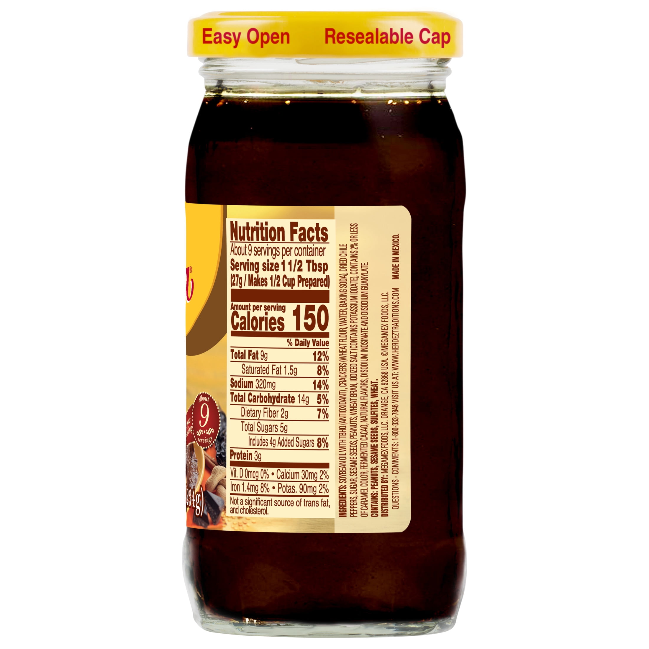 (3 pack) DONA MARIA Traditional Mole, Shelf Stable, 8.25 oz Regular Glass Jar