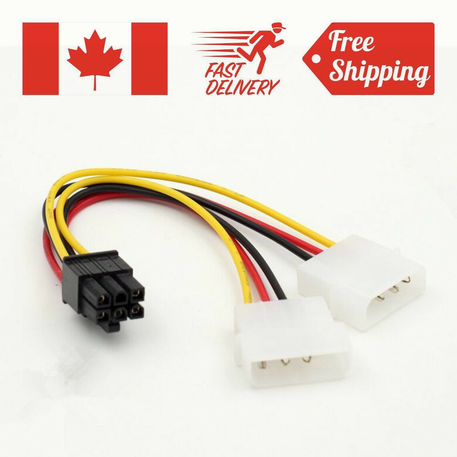 6/" IDE Molex 4-Pin Male to SATA 15-Pin Female Power Adapter Cable Canada