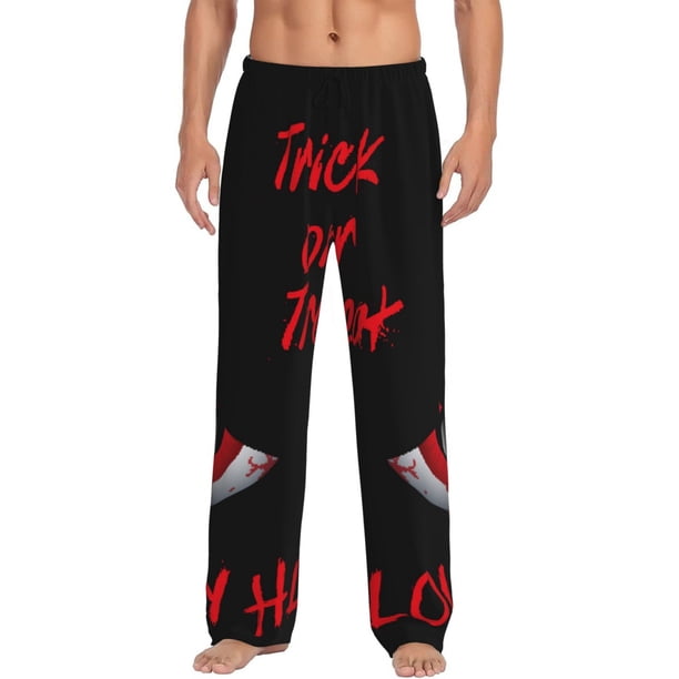 Balery Happy Halloween2 Pantalones de pijama para hombre, pijama ultraligero, pantalón de descanso-Small