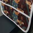 thumbnail image 3 of Fox Microwave Oven Cover, Small Forest Animals Hunting Meditating and Eating in the Jungle with Ponds Tree Trunks, Water Resistant Organizer with Pockets Kitchen, 36" x 12", Multicolor, by Ambesonne, 3 of 4