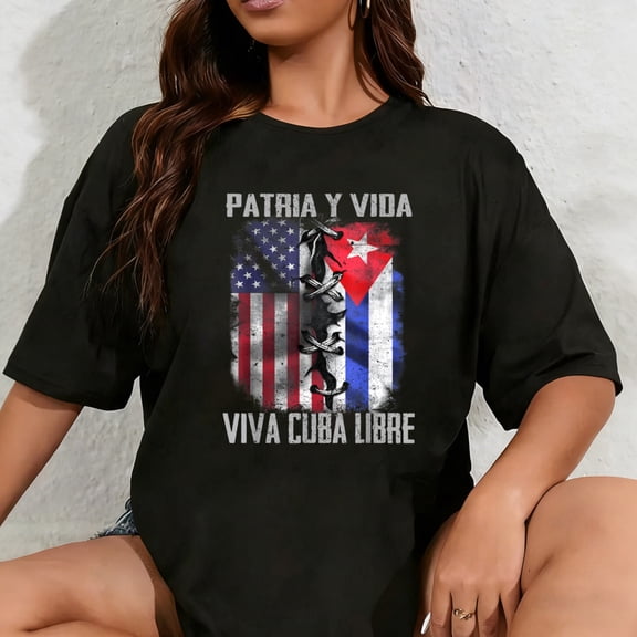 100% Cotton Half Cuban Half American Country USA Flag Cuba America Premium T-Shirt
