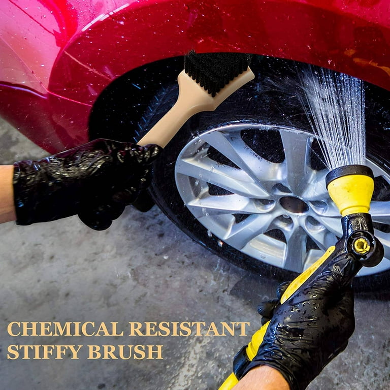 2Pc Car Carpet Upholstery Cleaner Brush Car Wheel and Tires Brush Car  Detailing Brushes Car Wash Accessories Scrub Brush