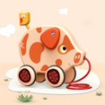 thumbnail image 4 of Cartoon Elephant Giraffe Pull Drag Rope Tractor Car Toddler Baby Educational Toy, 4 of 10
