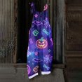 thumbnail image 5 of Womens Halloween Pumpkin Print Sleeveless Jumpsuit Casual Wide Leg Fashion Fall Romper Cute Halloween Costume Army Green XL, 5 of 5