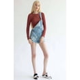 thumbnail image 3 of Ragstock Light Wash Distressed Overall Shorts, 3 of 4