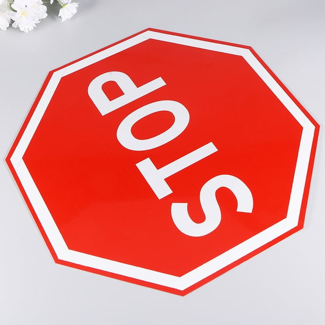 Stop Traffic Sign 1Pc 30x30cm Stop Traffic Street Safety Sign Alert Attention Warning Notice Road Sign