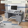 thumbnail image 4 of Techni Mobili Modern Adult Office Desk with Drawers and Storage, 51.25" W, Gray/Silver, 4 of 13
