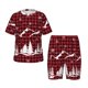 thumbnail image 1 of Balery Christmas Tree Buffalo Plaid Conjunto de Pijama Infantil de Manga Corta con Estampado – Ropa de Dormir de Algodón Suave-4X-Large, 1 of 6