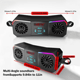 thumbnail image 2 of Motorcycle Speakers Wireless Stereo Audio System 12V Handlebar Mount MP3 Player AUX-in USB FM Radio Function,1 * Motorcycle Bluetooth Speaker 1 * English instruction manual,Black, 2 of 5