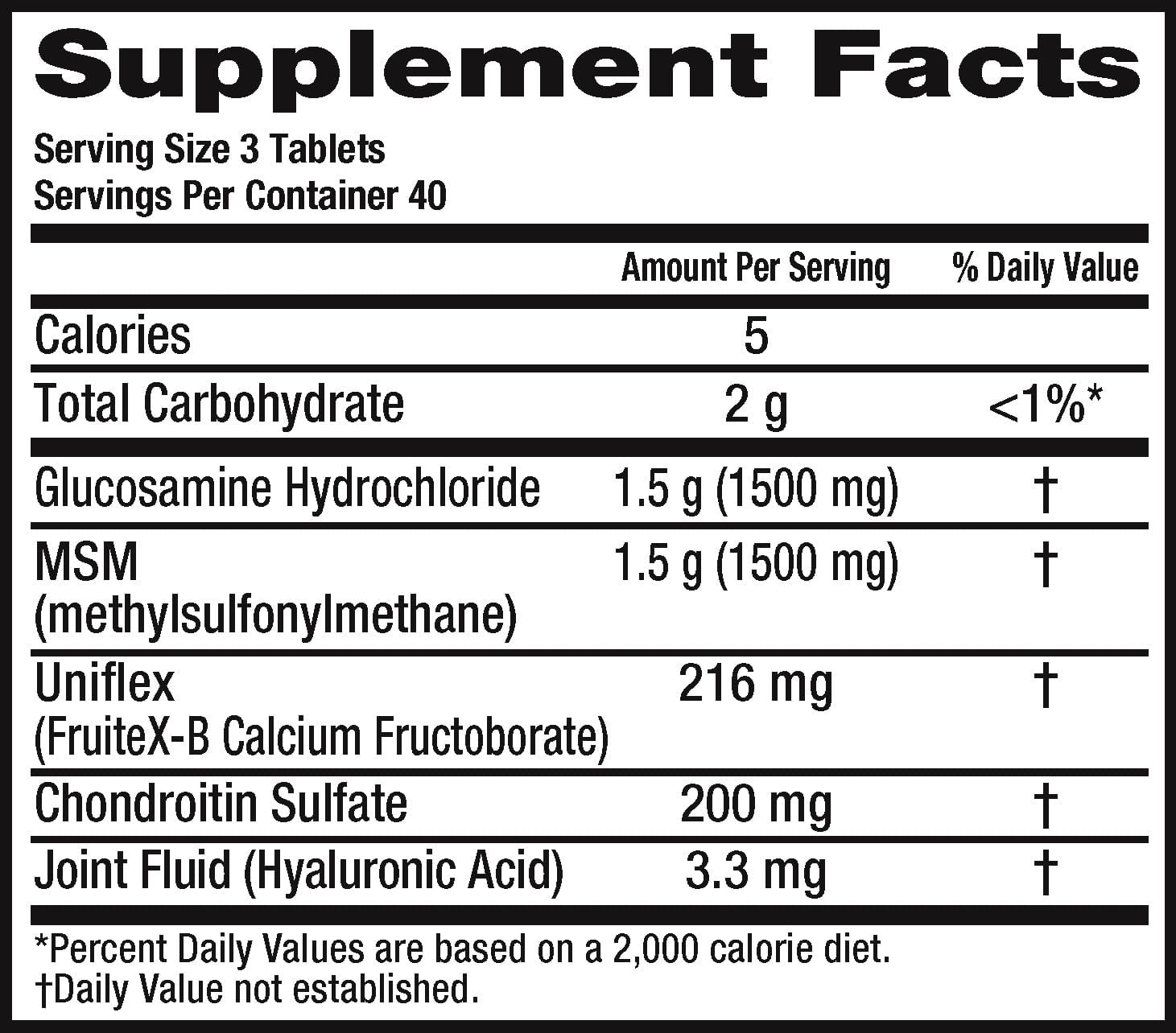 Move Free Advanced Plus MSM Coated Tablets, Joint Health Supplement with Glucosamine and Chondroitin, 120 Count (Pack of 1)