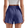 thumbnail image 4 of JoveMarine Athletic Shorts for Women, Running Shorts for Women Loose Solid - Versatile Outdoor Sports Workout Gym, Breathable Lightweight Quick-Dry Summer Activewear,Navy XL, 4 of 4