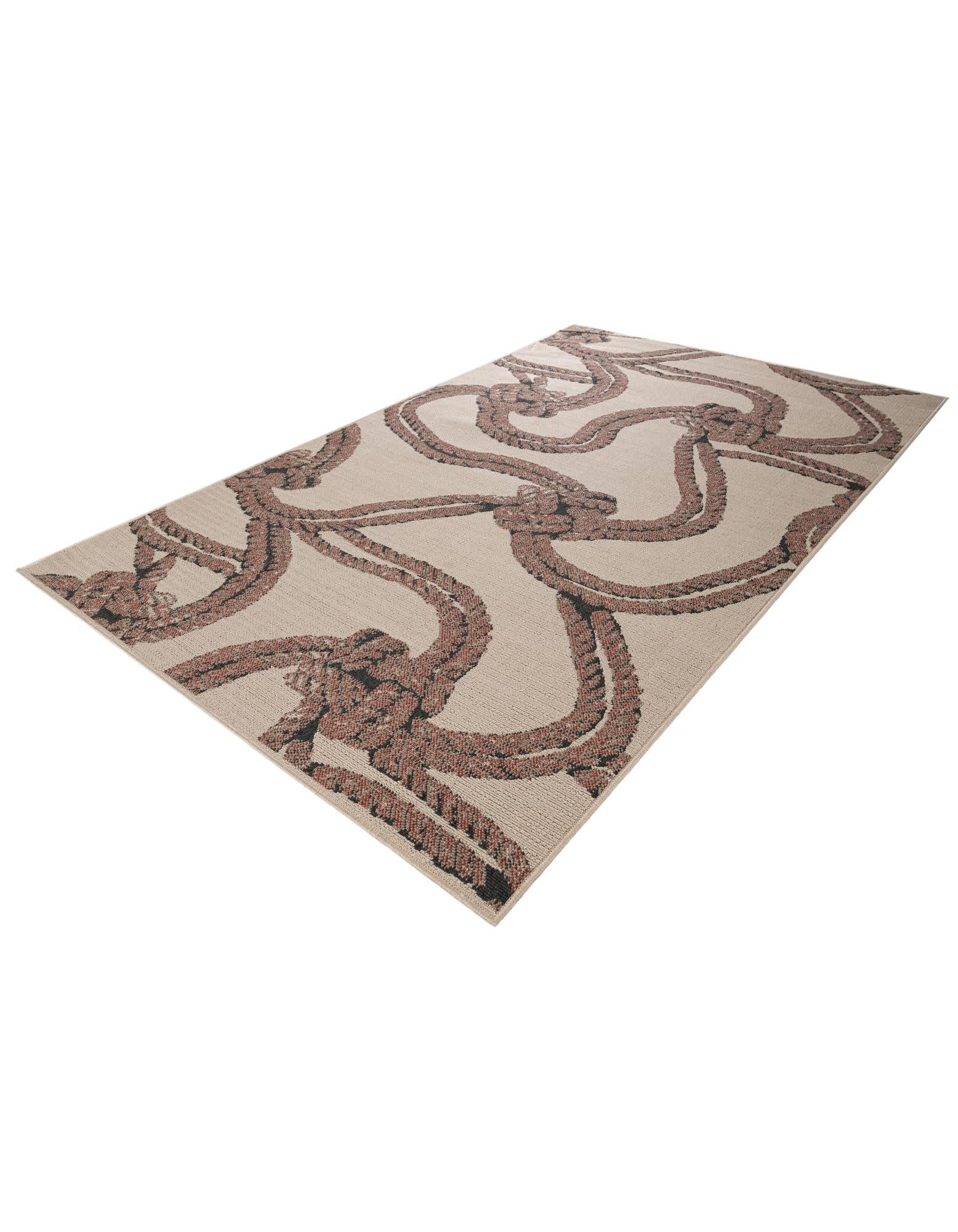 Unique Loom Outdoor Coastal Collection Area Rug - Seaknot (5' 1" x 8' Rectangle Beige/Blue)