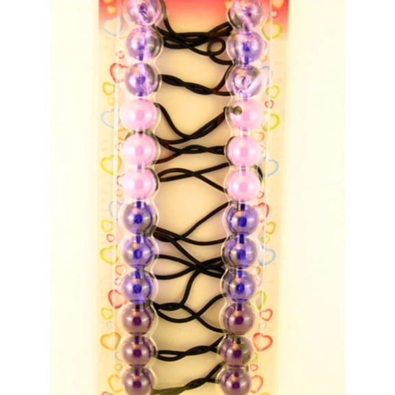 Dsk Bello 16 mm Twinbead Ponytail Holder Elastics - Shades of Purple - 12 Pcs.