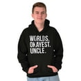 thumbnail image 3 of Worlds Okayest Uncle Niece Nephew Fun Hoodie Hooded Sweatshirt Men Brisco Brands S, 3 of 5