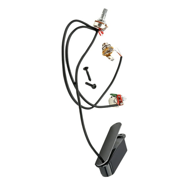 Minkissy Guitare Électrique avec Son Faisceau de Câblage Noir Acier Inoxydable 1Pcs
