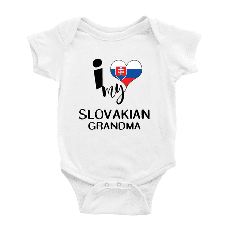

I Heart My Slovakian Grandma Slovakia Love Flag Baby Bodysuit (White 6-12 Months)
