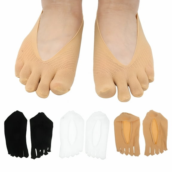 TELOLY 3 Pairs Toe Separate Socks Invisible Women Socks Breathable Toe Socks Woman Socks for Daily Life