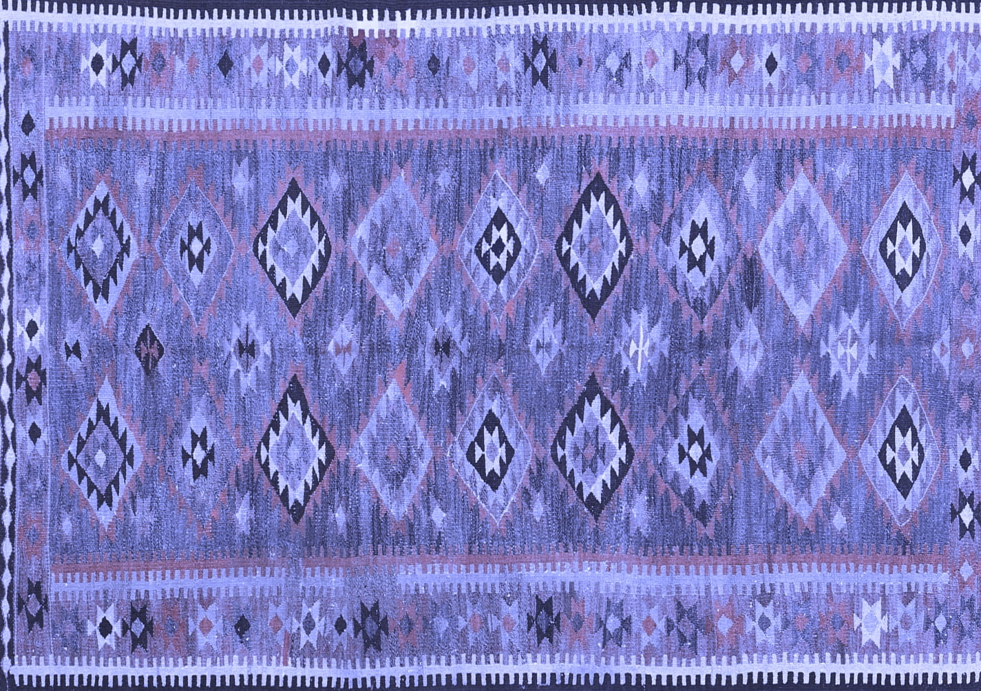 Ahgly Company Indoor Rectangle Southwestern Blue Country Area Rugs, 4