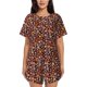 thumbnail image 1 of Balery 70s Groovy Hippie Retro Conjunto de Pijama para Mujer con Estampado, Dos Piezas de Manga Corta y Shorts, Ropa de Dormir Suave con Cuello Redondo y Bolsillos-3X-Large, 1 of 6