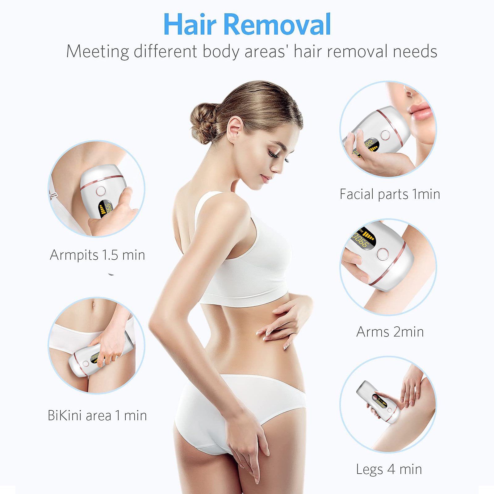 Laser Hair Removal With Cooling System, at-Home IPL Hair Removal
