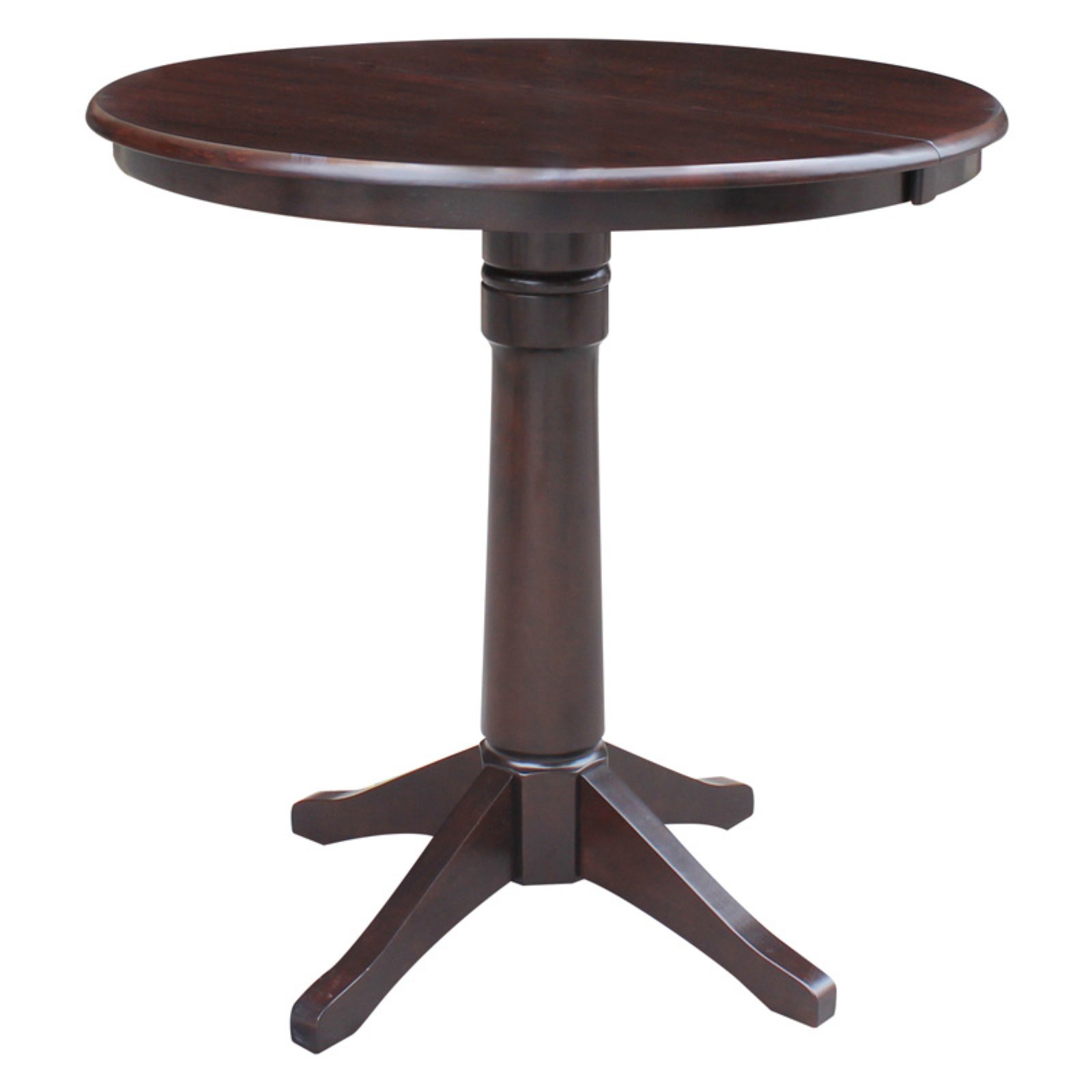 36" Round Top Pedestal Table with 12" Leaf - Counter ...