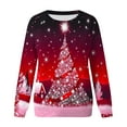 thumbnail image 3 of Chandail en Molleton de Noël pour Femmes Col Rond Pull Chaud Manches Longues Cardigan de Vacances Imprimé Mode Pull Mi-Long, 3 of 4