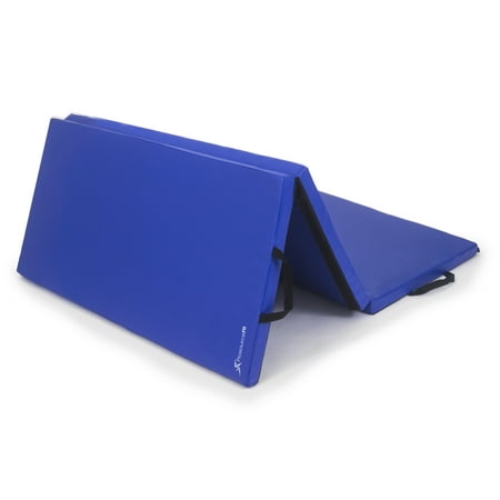 ProSource Tri-Fold Folding Thick Exercise Mat 6â x4â with Carrying Handles for Tumbling, Martial Arts, Gymnastics, Stretching, Core Workouts