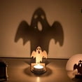 thumbnail image 3 of Beautynvta Halloween Candle Holder, Spooky Wooden Ghost Tealight Candle Holders with Shadow Scary Candle Stands Table Decor, Halloween Decorations, 3 of 3