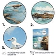 thumbnail image 3 of Designart "Horizon Perch for Seagulls I" Coastal Framed Wall Art - Coastal Blue Coastal Windows Living Room Framed Canvas Art, 3 of 6