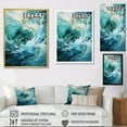 thumbnail image 4 of Designart "Swirling Serenity In Aqua Blue And White" Abstract Spirals Picture Framed Wall Art Living Room, 4 of 5