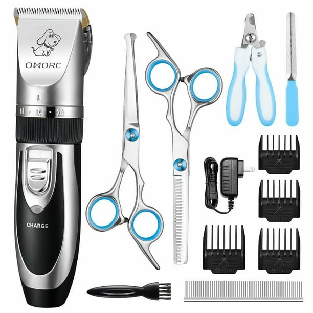 Dog Clippers, Omorc Cordless Pet Grooming Kit 12PCS Rechargeable Cat Shaver Quiet Electric Dog