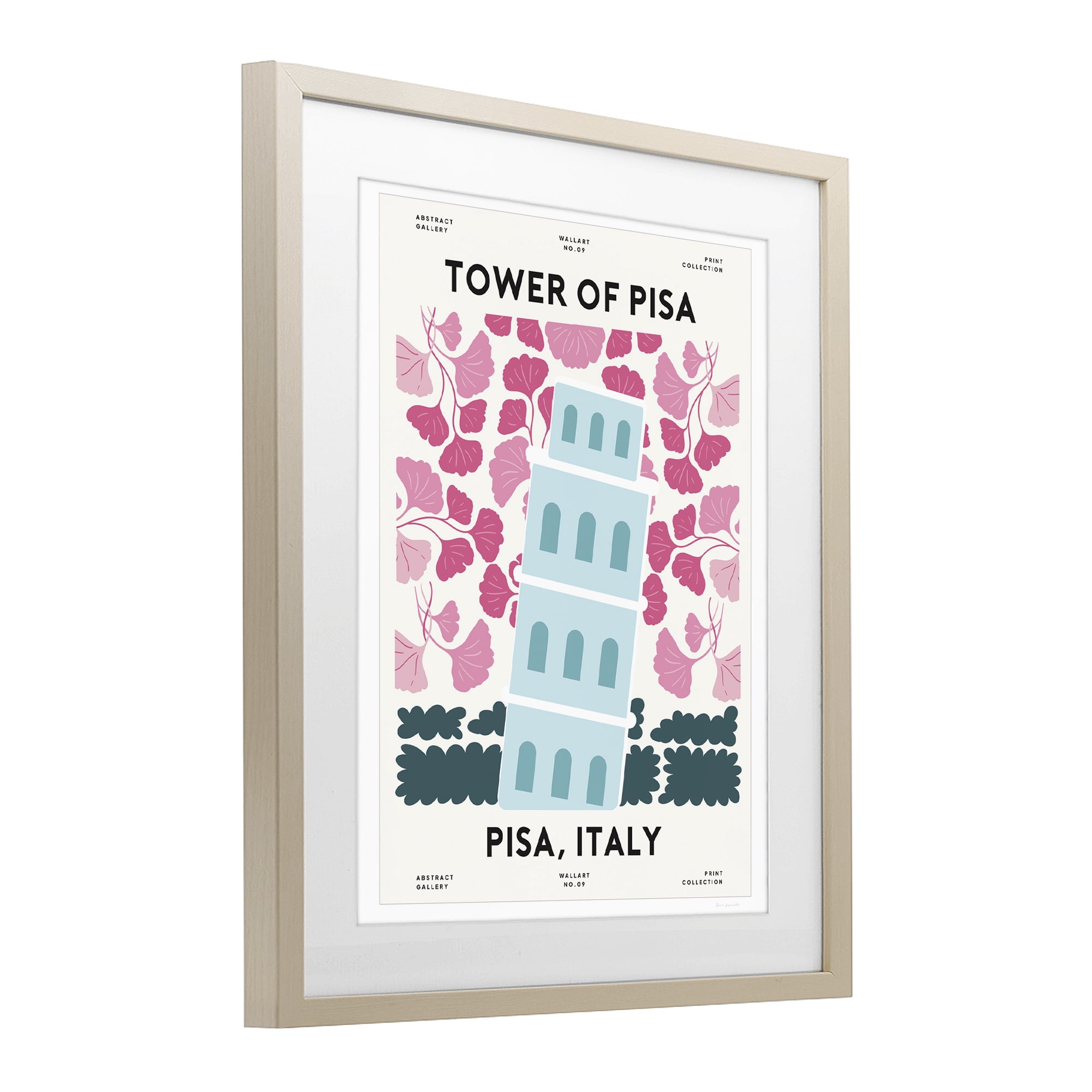 Stupell Industries Pastel Groovy Tower of Pisa Birch Framed Print Under Glass, design by Omar Escalante