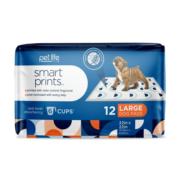 Pet Life Unlimited Dog Pads, Smart Prints, Large, 22" x 22", 12ct