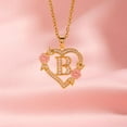 thumbnail image 4 of Lerpwige Romance Hollow Out Letter Charm Necklace Adjustable Brass Chain Evening Wear Jewelry, 4 of 20