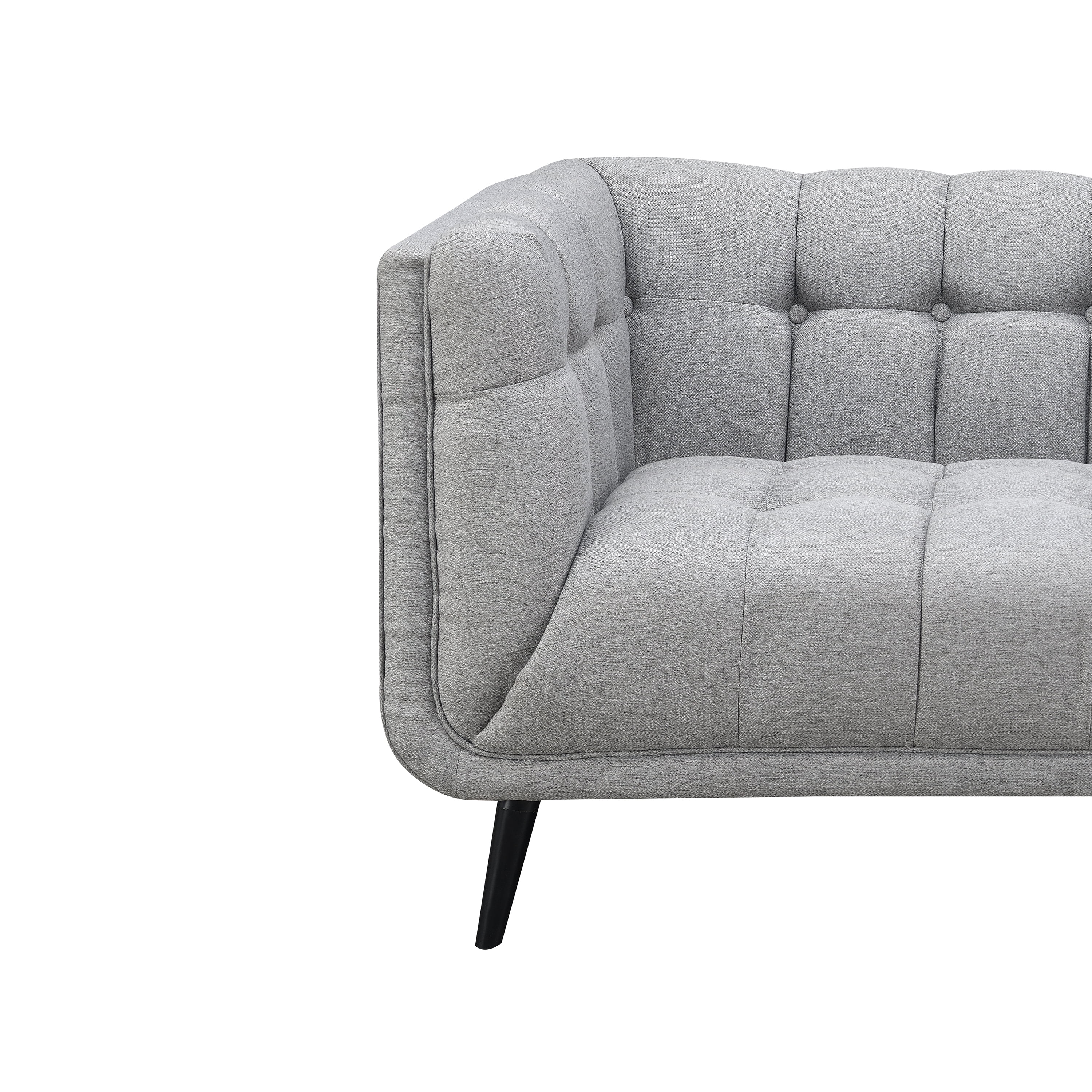 AC Pacific Mid-Century Modern Gray Living Room Loveseat
