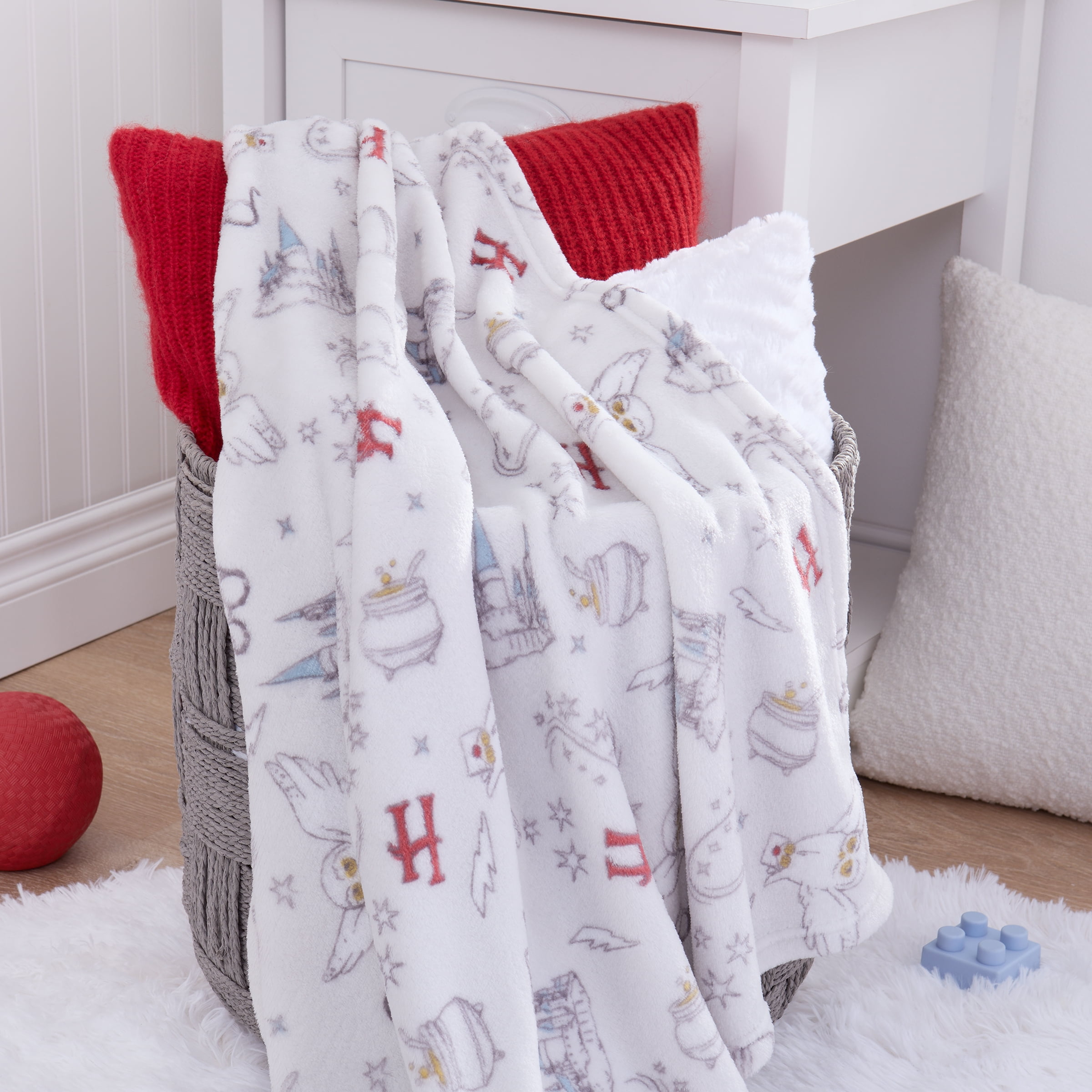Warner Brothers Harry Potter Plush Baby Blanket, Gray, Infant Child