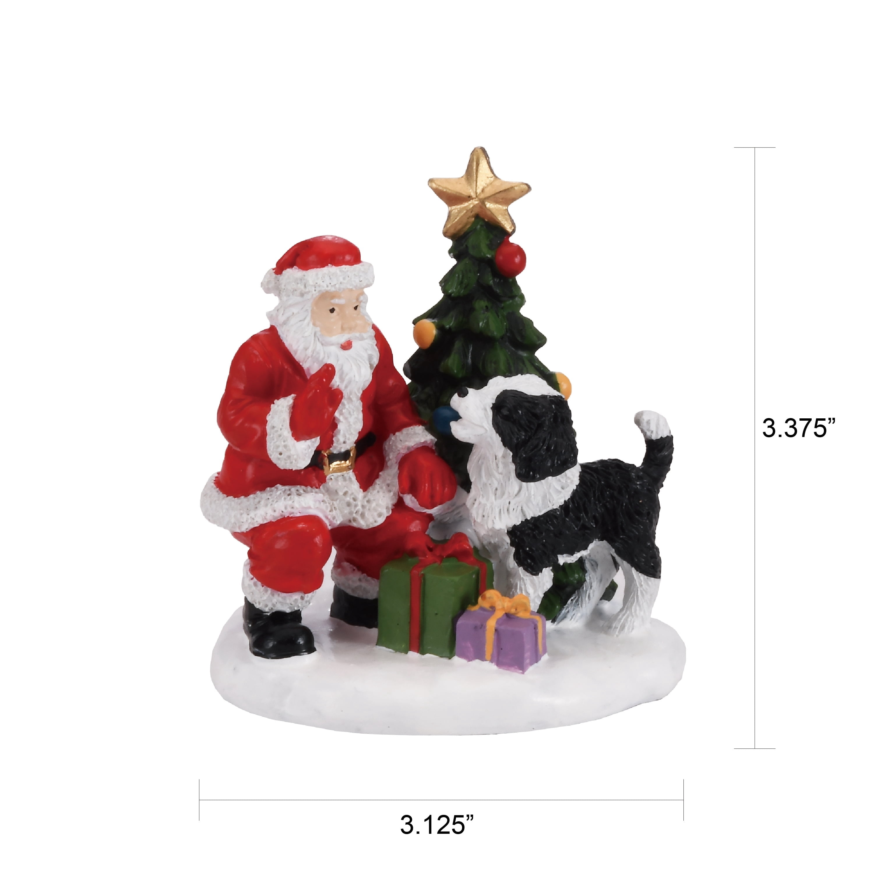A Very Merry Pup Christmas Village Decorative Figurine, Multicolor, 4", by Holiday Time