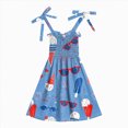thumbnail image 5 of TOWED22 Toddler Girls 4th of July Dress Girls American Flag Outfit Kids Patriotic Independence Memorial Day Dress(Brick Red,1-2 Y), 5 of 5