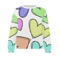 thumbnail image 4 of VALMASS Chandails en Molleton de la Saint-Valentin pour Femmes Manches Longues Col Rond Décontracté Mode Ample Blouses (2TG, Blanc-B), 4 of 4