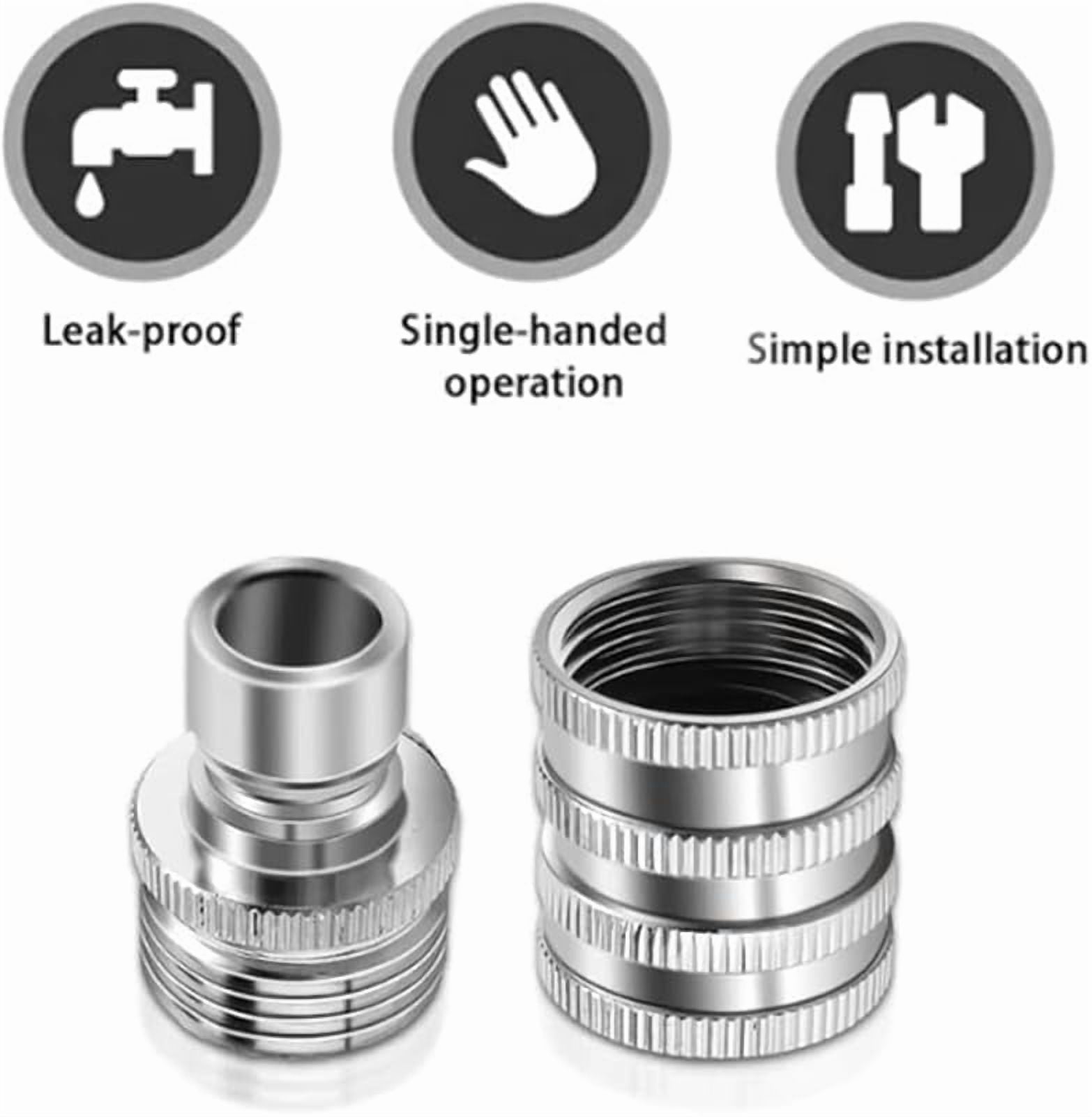 Novealcrbe Stainless Steel Garden Hose Quick Connect Fittings Set, 3/4 Inch Water Hose Quick Connect Fittings, Heavy Duty Quick Release Connector, Universal Fit for Garden Hose & Sprayers (3 Sets)