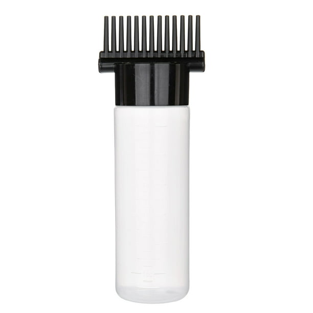 Flacon Applicateur D'huile Capillaire Rechargeable Applicateur Couleur Peigne 180ml (noir)